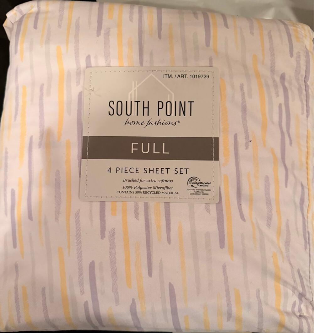 South Point Home Fashions Full 4-Piece Sheet Set – Purple andYellow Microfiber